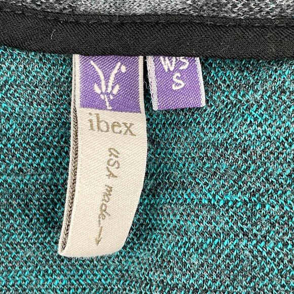 Ibex Merino Wool Zip Up Cardigan Light Sweater Top Grey Plaid Argyle Size S FLAW - Picture 5 of 11